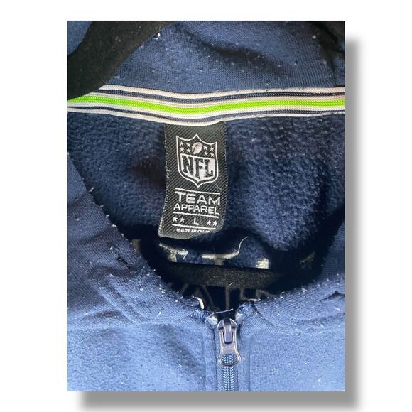 New Seattle Seahawks NFL Team Apparel Hoodie Jacket Full Zip Size Men’s Large - Picture 3 of 4